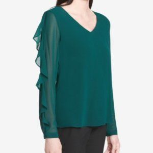 Calvin Klein Ruffle-Sleeve Top